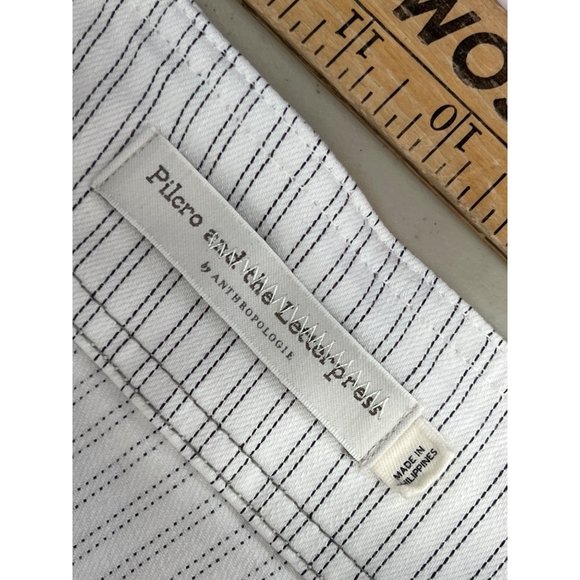 Pilcro and the Letterpress High Rise Skinny Pants Women 30 Stripe White Preppy - Picture 6 of 11